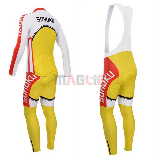 Maglia CyclingBox manica lunga 2014 bianco e giallo