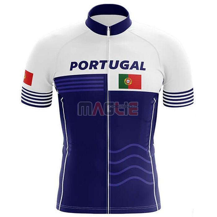 Maglia Campione Portugal Manica Corta 2020 Bianco Blu