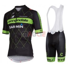 Maglia Garmin manica corta 2016 nero e verde