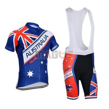 2018 Maglia Australia Manica Corta Blu e Rosso