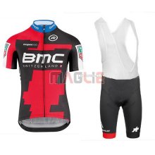 2018 Maglia BMC Manica Corta Nero e Rosso