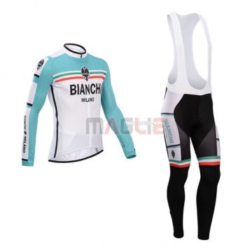 Maglia Bianchi manica lunga 2014 verde e bianco