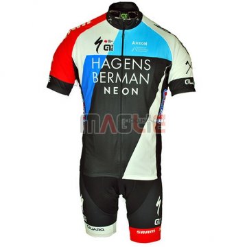 Maglia Axeon Hagens Berman Manica Corta 2018 Blu Nero