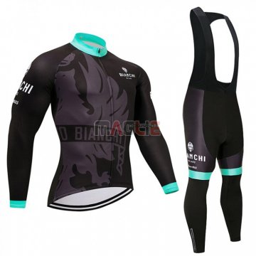 Maglia Bianchi Manica Lunga 2018 Nero e Blu