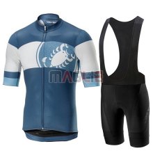 Maglia Castelli Ruota Manica Corta 2019 Blu Bianco