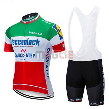 Maglia Deceuninck Quick Step Manica Corta 2019 Verde Bianco Rosso