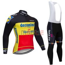 Maglia Deceuninck Quick Step Manica Lunga 2019 Nero Giallo Rosso