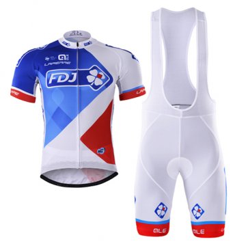 Maglia FDJ Manica Corta 2017 bianco e azzurro