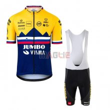 Maglia Jumbo Visma Manica Corta 2020 Visma Giallo Blu