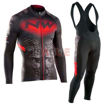 Maglia Northwave Manica Lunga 2019 Nero Rosso