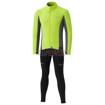 Maglia Shimano Manica Lunga 2020 Giallo Grigio