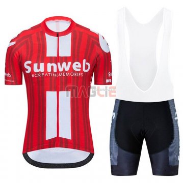 Maglia Sunweb Manica Corta 2020 Rosso