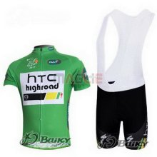 Maglia HTC Highroad manica corta 2011 verde e bianco