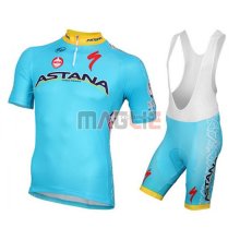 Maglia Astana manica corta 2016 giallo e azzurro