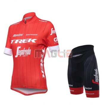 2018 Maglia Donne Trek Segafredo Manica Corta Rosso