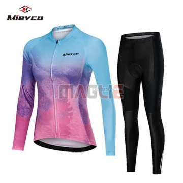 Maglia Donne Mieyco Manica Lunga 2019 Blu Rosa