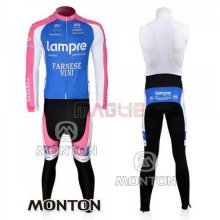 Maglia Lampre manica lunga 2010 rosa e azzurro