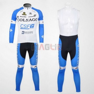 Maglia Colnago manica lunga 2012 celeste e bianco