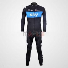 Maglia Sky manica lunga 2012 nero e celeste