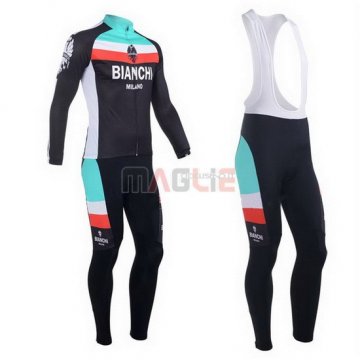 Maglia Bianchi manica lunga 2013 nero e azzurro