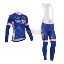 Maglia FDJ manica lunga 2014 blu