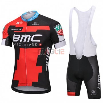 Maglia BMC Manica Corta 2018 Rosso e Nero