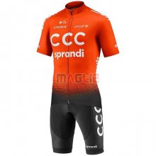 Maglia CCC Team Manica Corta 2020 Arancione Nero