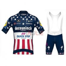 Maglia Deceuninck Quick Step Campione USA Manica Corta 2020 Blu