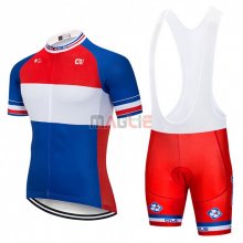 Maglia FDJ Manica Corta 2018 Blu Bianco Rosso