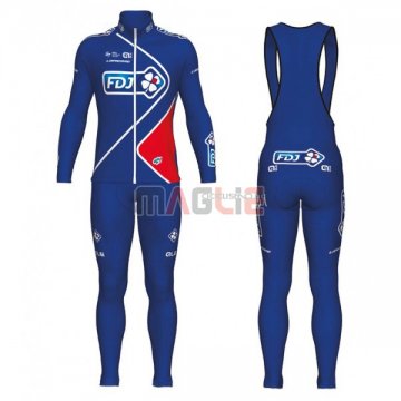 Maglia FDJ Manica Lunga 2017 Blu