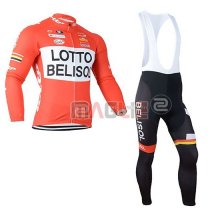 Maglia Lotto Soudal Manica Lunga 2019 Arancione Bianco