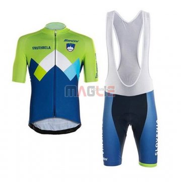 Maglia Slovenia Manica Corta 2020 Verde Blu