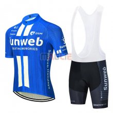 Maglia Sunweb Manica Corta 2020 Blu Bianco