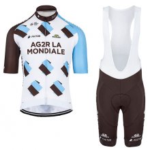 2017 Maglia Ag2r marron e bianco