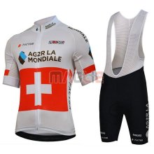 2018 Maglia Ag2r La Mondiale Manica Corta Campione Svizzera