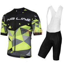 2018 Maglia Nalini Ahs Discesa Manica Corta Nero e Verde