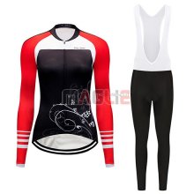 Maglia Donne Dirty Snow Manica Lunga 2019 Rosso Bianco Nero