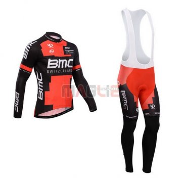 Maglia BMC manica lunga 2014 rosso e nero