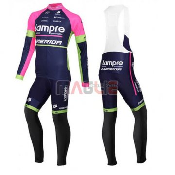 Maglia Lampre manica lunga 2016 blu e fuxia