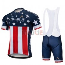 Maglia Aqua Blue Sport Campione USA Manica Corta 2018 Blu