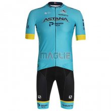 Maglia Astana Manica Corta 2020 Giallo Blu