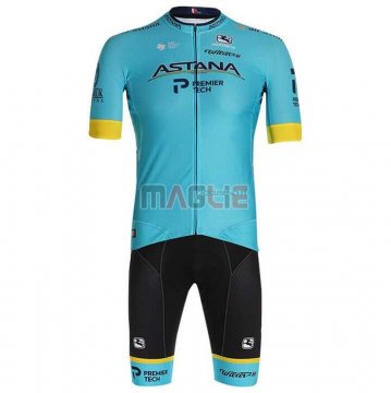 Maglia Astana Manica Corta 2020 Giallo Blu