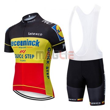 Maglia Deceuninck Quick Step Manica Corta 2019 Nero Giallo Rosso