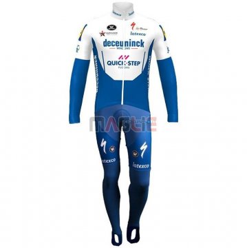 Maglia Deceuninck Quick Step Manica Lunga 2020 Blu Bianco