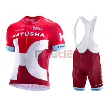 Maglia Katusha manica corta 2016 bianco e rosso