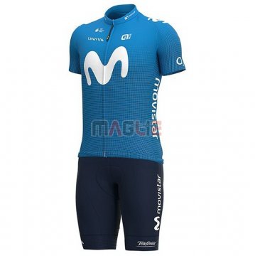 Maglia Movistar Manica Corta 2021 Blu