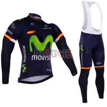 Maglia Movistar manica lunga 2017 verde e blu