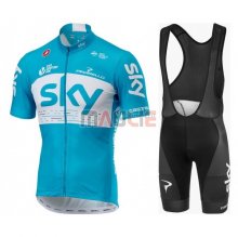 Maglia Sky Manica Corta 2018 Blu Bianco