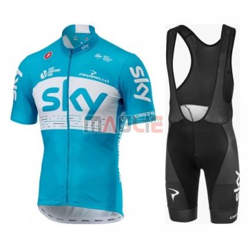 Maglia Sky Manica Corta 2018 Blu Bianco