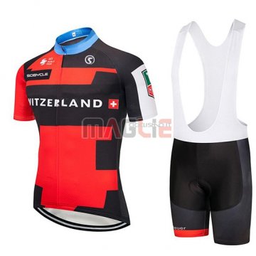 Maglia Svizzera Manica Corta 2019 Rosso Nero